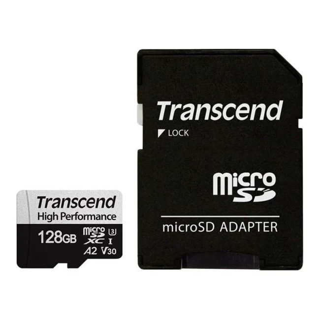 Карта памяти Transcend microSD 128GB C10 UHS-I U3 A2 R160/W125MB/s + SD (TS128GUSD340S) Карта памяти Transcend microSD 128GB C10 UHS-I U3 A2 R160/W125MB/s + SD (TS128GUSD340S)