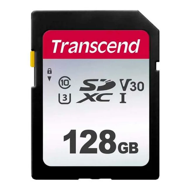 Карта памяти Transcend SD 128GB C10 UHS-I R100/W40MB/s (TS128GSDC300S)
