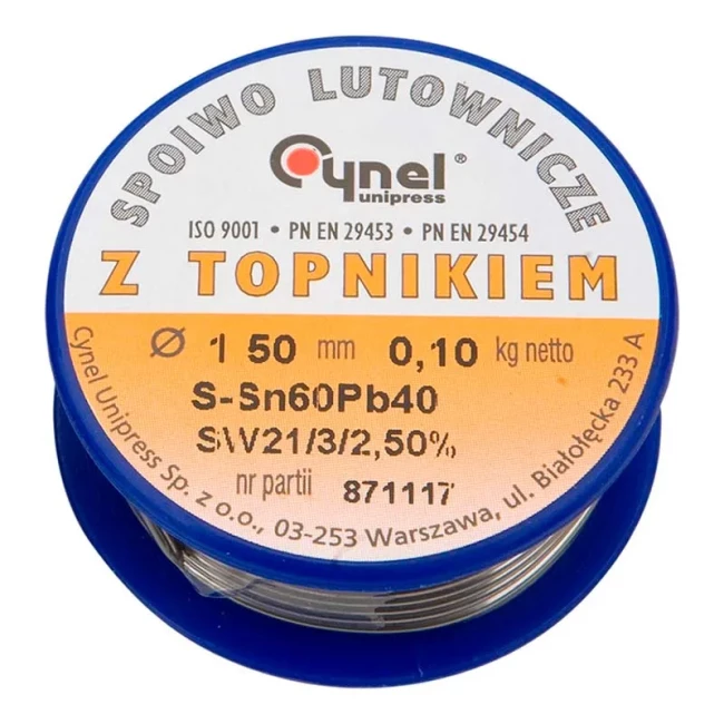 Набор для пайки Topex припой1.5ммх100г Sn60Cu40 (44E731)