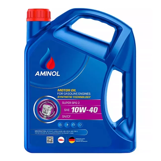 Моторное масло AMINOL Super SPG2 10W-40 5 л (AM179010) Моторное масло AMINOL Super SPG2 10W-40 5 л (AM179010)