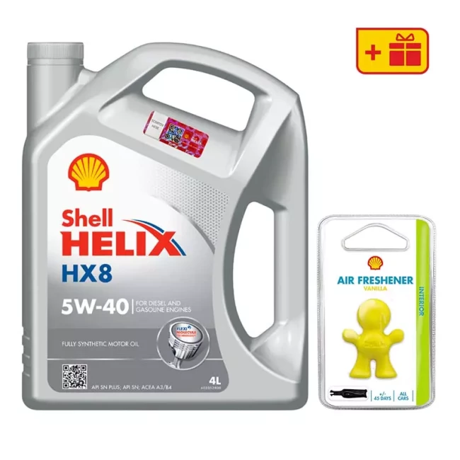 Моторное масло Shell Helix HX8 5W-40 4л + освежитель Little Joe