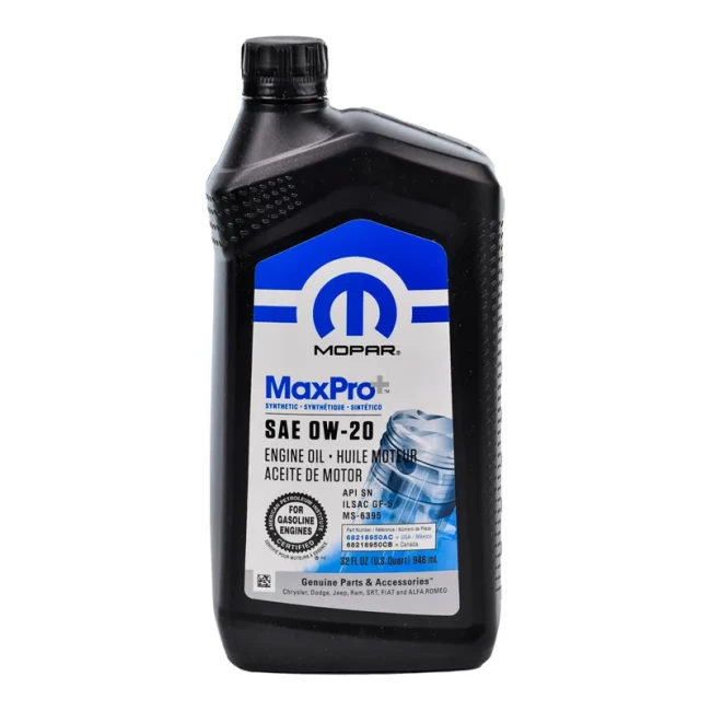 Моторна олива Mopar MaxPro 0W-20 0,946л (68218950AB)