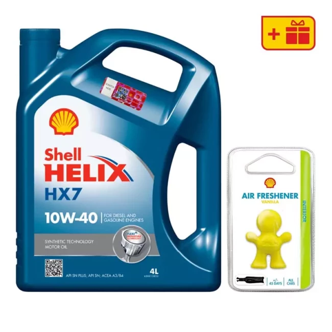 Моторное масло Shell Helix HX7 10W-40 5л + освежитель Little Joe