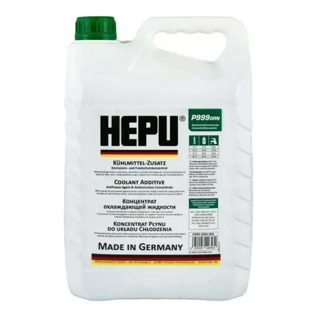 Антифриз Hepu G11 -38°C зелений 5л (P999-GRN-005)
