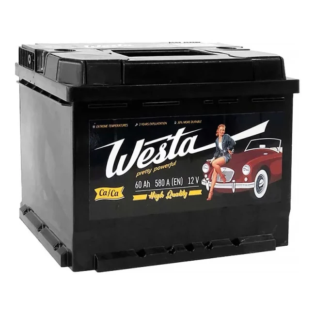 Автомобильный аккумулятор WESTA Pretty Powerful 6CT-60Ah АзЕ (WPP600)