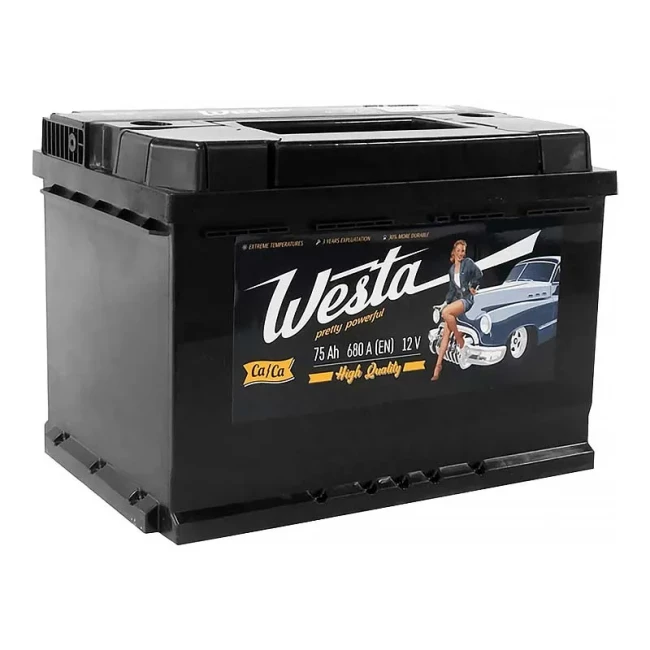 Автомобильный аккумулятор WESTA Pretty Powerful 6CT-75Ah Аз (WPP751)