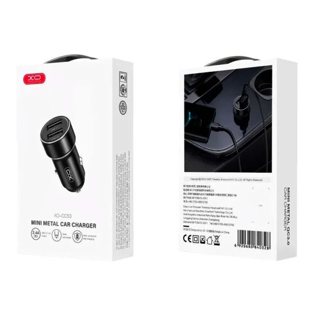 Автомобильное зарядное устройство XO CC53 Black (CC53.black)