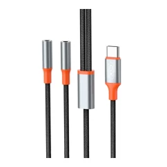 Кабель XO USB Type-C –  AUX Mini Jack 3,5мм (NB-R269B.black/855087)