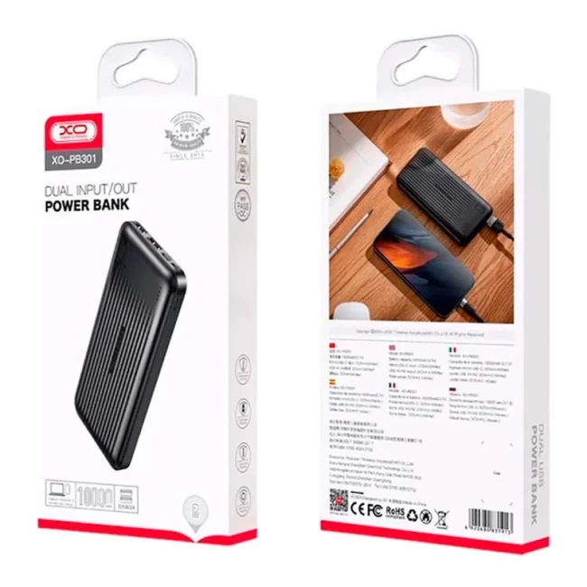 Внешний аккумулятор XO PB301 10000mAh Black (PB301_Black)