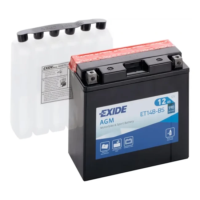 Мото аккумулятор EXIDE AGM 6CT-12Ah Аз (ET14B-BS)