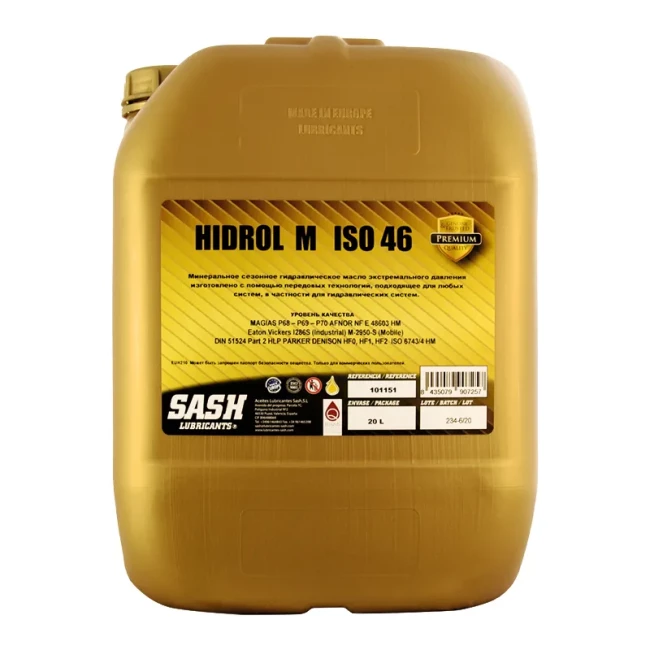 Гідравлічна олива SASH Hidrol M ISO 46 20л (101151) Гідравлічна олива SASH Hidrol M ISO 46 20л (101151)