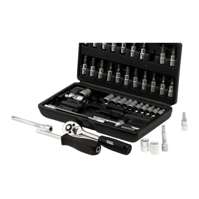 Набор насадок торцевых CrV 1/4” с трещоткой Mastertool, 46шт в кейсе (78-6046)