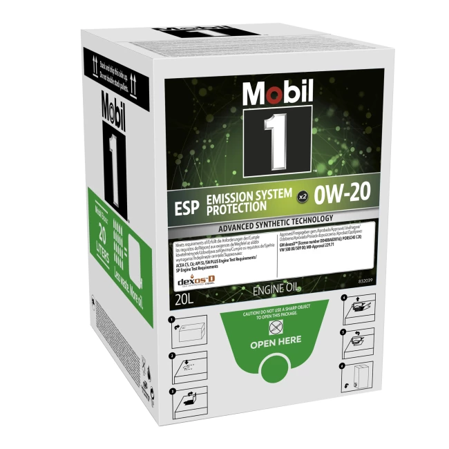 Моторное масло Mobil 1 ESP X2 0W-20 BAG-IN-BOX 20л (155502)
