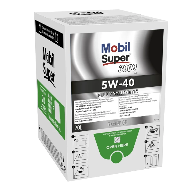Моторное масло Mobil Super 3000 Х1 5W-40 BAG-IN-BOX 20л (153734)