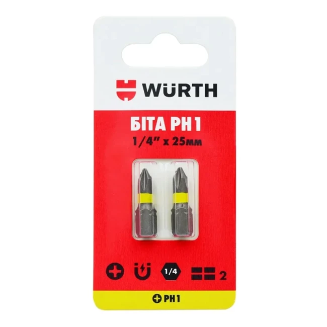 Бiта PH1 1/4IN L25мм 2шт (1614176274902) Бiта PH1 1/4IN L25мм 2шт (1614176274902)
