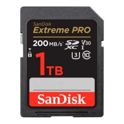 Карта пам'яті SanDisk SD 1TB C10 UHS-I U3 R200/W140MB/s Extreme Pro V30
