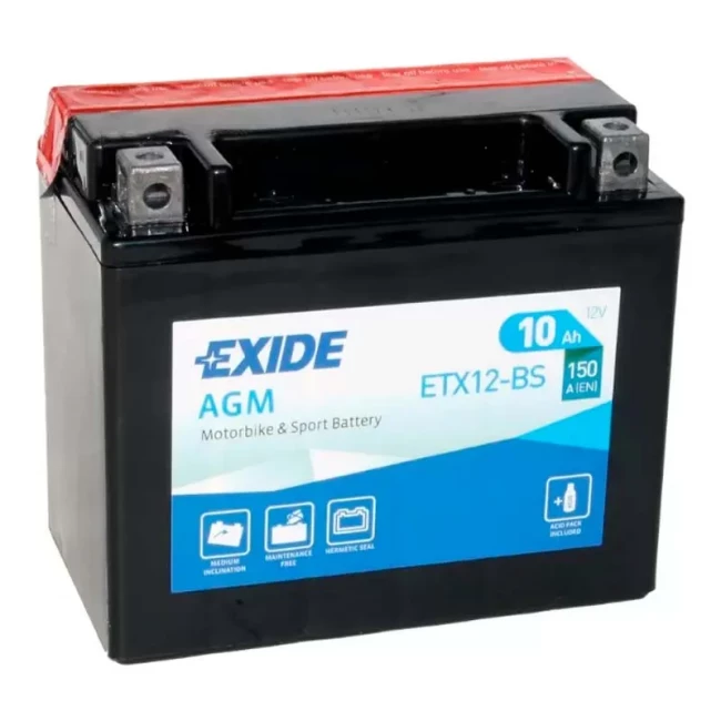 Автомобильный аккумулятор EXIDE 6СТ-10Ah Аз (YTX12-BS)