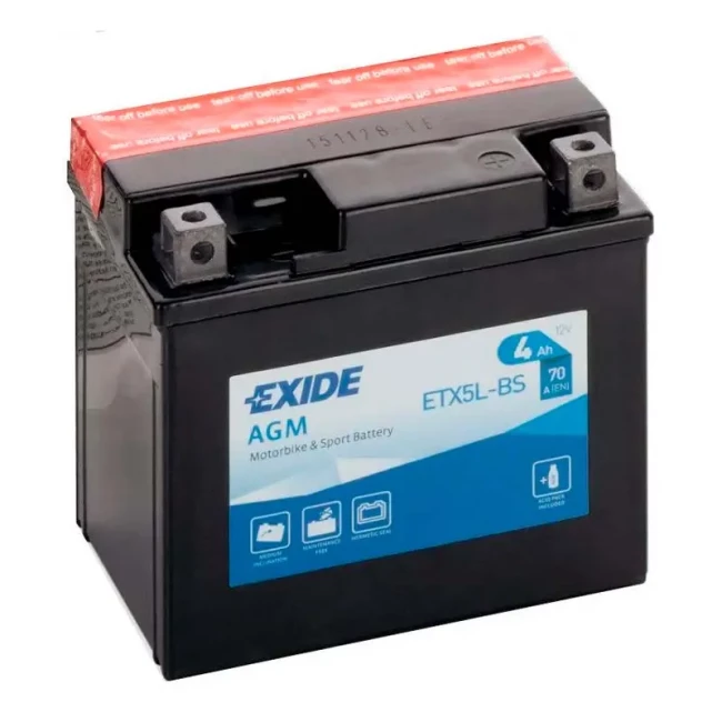 Автомобильный аккумулятор EXIDE 6СТ-4Ah АзЕ (YTX5L-BS)