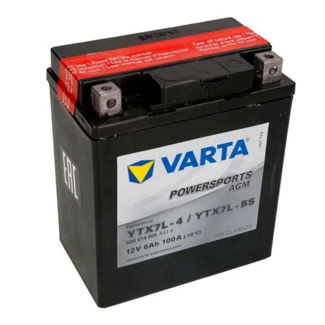 Мото акумулятор VARTA 6СТ-6Ah АзЕ  (YTX7L-BS VARTA FUN)