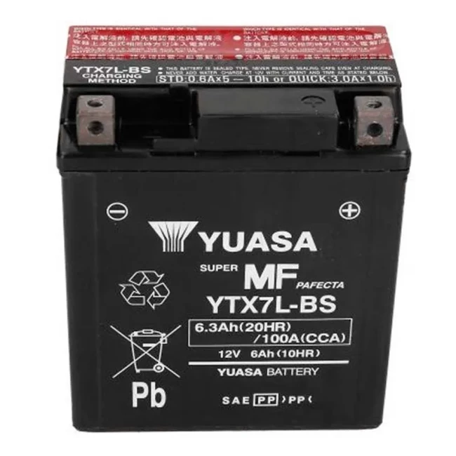 Мото аккумулятор YUASA 6СТ-6.3Ah АзЕ (YTX7L-BS)