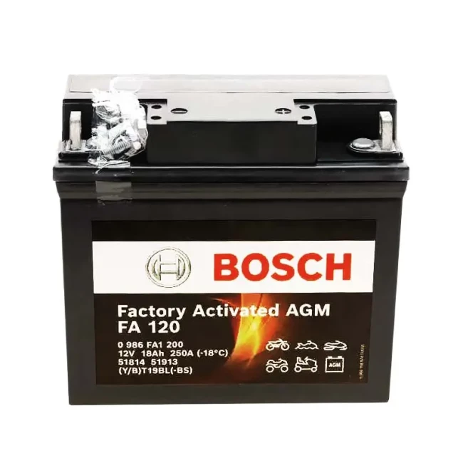 Мото акумулятор BOSCH FA120 6СТ-18Ah АзЕ (0 986 FA1 200)