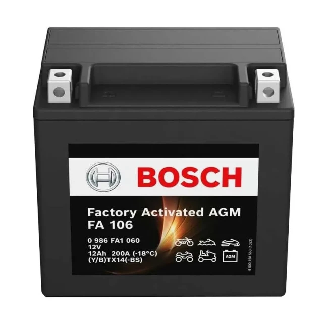 Мото аккумулятор BOSCH FA106 6СТ-12Ah Аз (0 986 FA1 060)