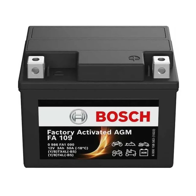 Мото аккумулятор BOSCH FA 109 6СТ-3Ah АзЕ (0 986 FA1 090)