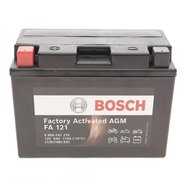 Мото акумулятор BOSCH Factory Activated AGM 6СТ-8Ah Аз (0 986 FA1 210)