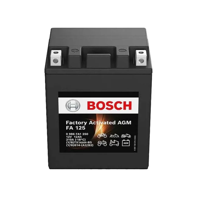 Мото акумулятор BOSCH FA 125 6СТ-12Ah Аз (0 986 FA1 250)