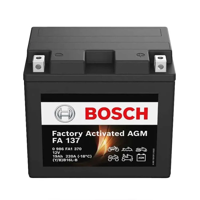 Мото акумулятор BOSCH FA 137 6СТ-19Ah АзЕ (0 986 FA1 370) Мото акумулятор BOSCH FA 137 6СТ-19Ah АзЕ (0 986 FA1 370)