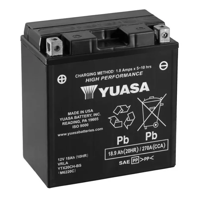 Мото акумулятор YUASA HIGH PERFORMANCE 6СТ-18Ah Аз (YTX20CH-BS)
