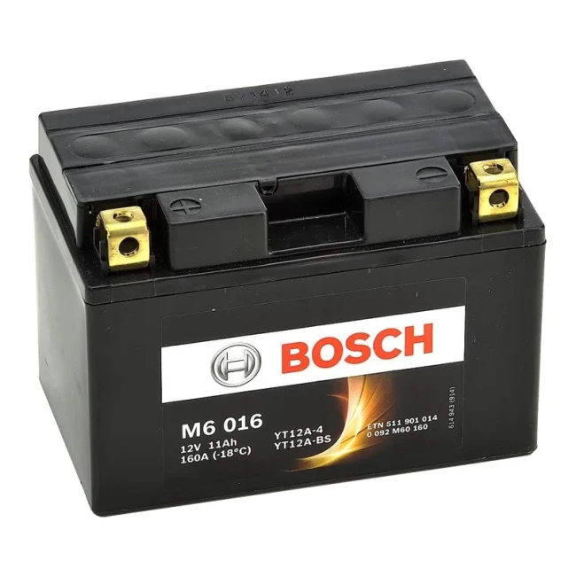 Мото аккумулятор BOSCH M6 AGM 6СТ-11Ah Аз (0092M60160)
