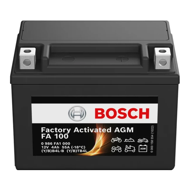 Мото акумулятор BOSCH Factory Activated AGM 6СТ-4Ah АзЕ (0 986 FA1 000)