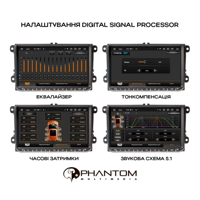 Мультимедийная система Phantom DVA-2K9 Pro 4+64 VW Universal (4460)