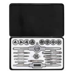 Набор метчиков и плашек метрический Scheppach 20шт M3x0.5, M4x0.7, M5x0.8, M6x1, M7x1, M8x1.25, M9x1.25, M10x1.5, M12x1.75 (SCH-M020-1)