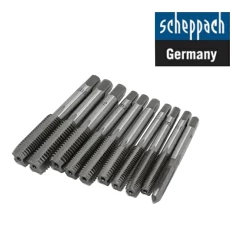 Набор метчиков Scheppach 10шт M6x1, M7x1, M8x1/1.25, M10x1/1.25/1.5, M12x1.25/1.5/1.75 (SCH-C010-1T)