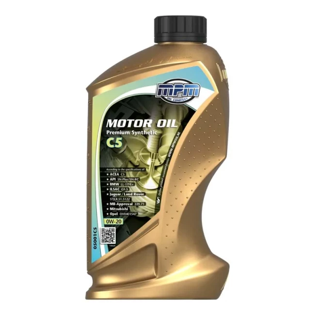 Моторна олива MPM Premium Synthetic C5 0W-20 1л (05001C5)