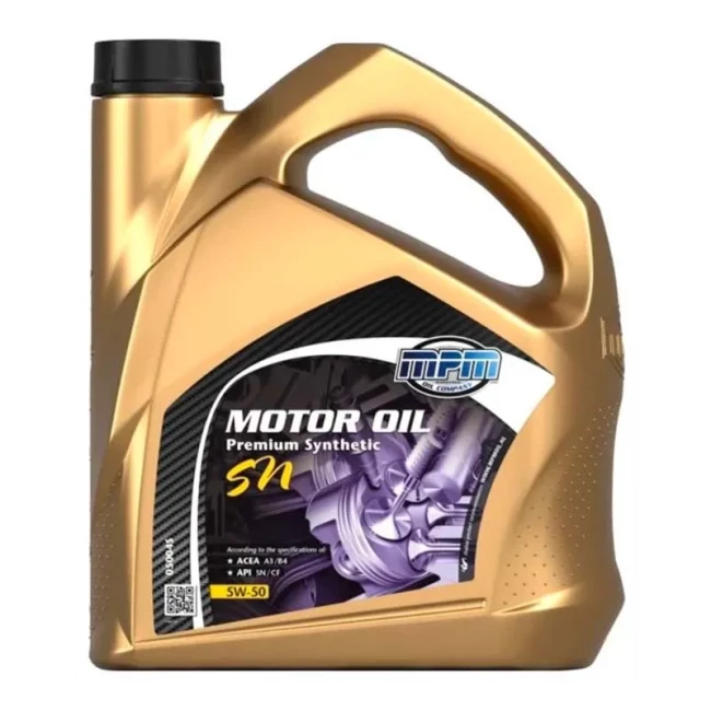 Моторна олива MPM Oil Premium Synthetic SN 5W-50 4л (05004S)