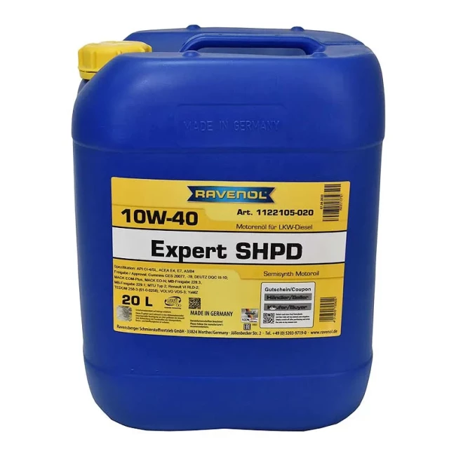 Моторное масло Ravenol RAV EXPT SHPD 10W-40 20л (RAV EXPT SHPD 10W40 20L)