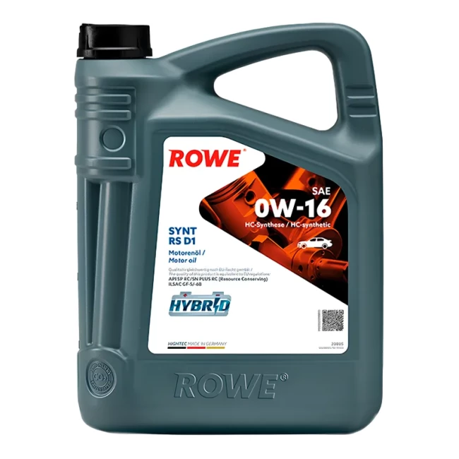 Моторна олива ROWE Hightec Synt RS D1 SAE 0W-16 5л (20005005099)
