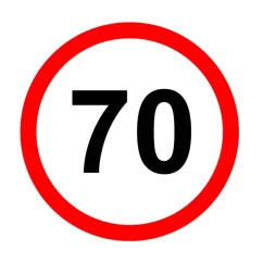 107013/Наклейка TerraPlus "Обмеження швидкостi 70 км/год"
