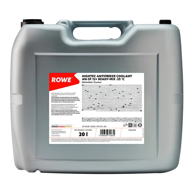Антифриз ROWE ANTIFREEZE COOLANT AN-SF 12+RM G12+ -25°C фиолетовый20л (21048-0200-99)