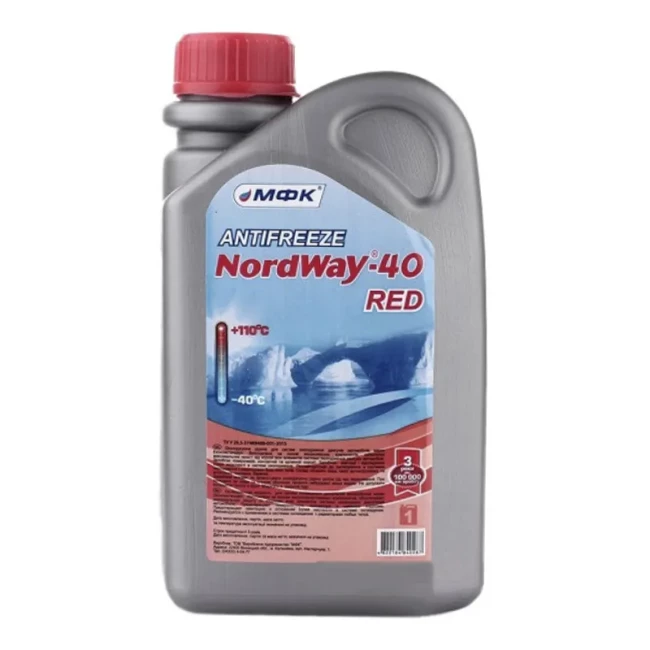 Антифриз NordWay G12 -40ºC красный 1л (30810)