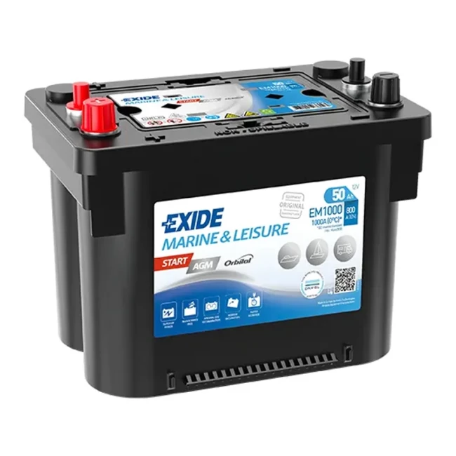 Автомобільний акумулятор EXIDE MARINE & LEISURE AGM 6CT-50Ah Аз (EM1000)