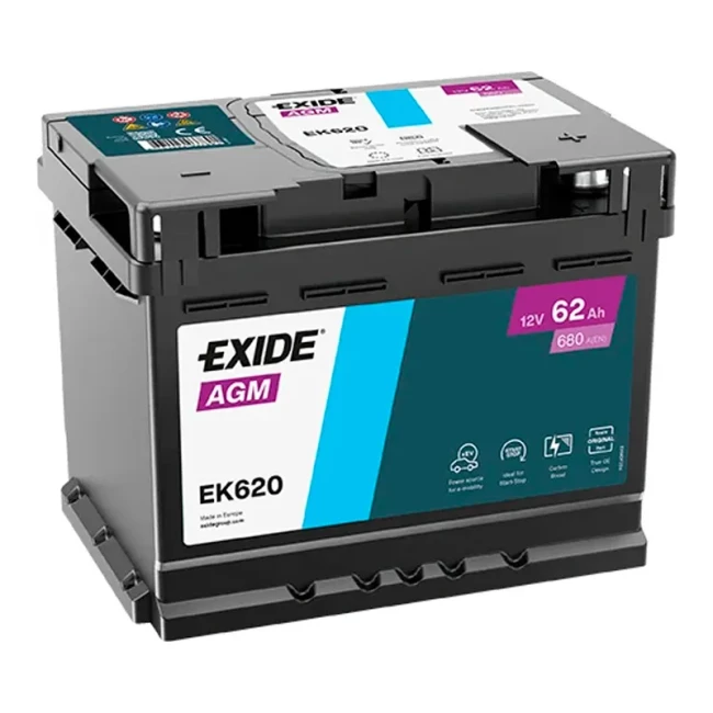 Автомобильный аккумулятор EXIDE AGM 6CT-62Ah Start-Stop АзЕ (EK620)