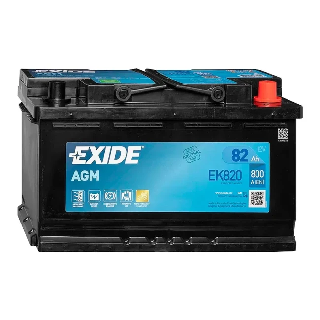 Автомобильный аккумулятор EXIDE AGM 6СТ-82Ah Start-Stop АзЕ (EK820)
