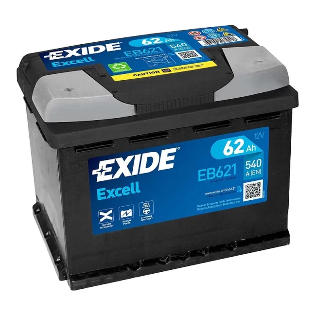 Автомобільний акумулятор EXIDE Excell 6CT-62Ah Аз (EB621)