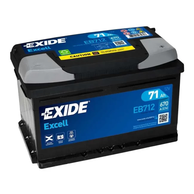 Автомобільний акумулятор EXIDE Excell 6CT-71Ah АзЕ (EB712)