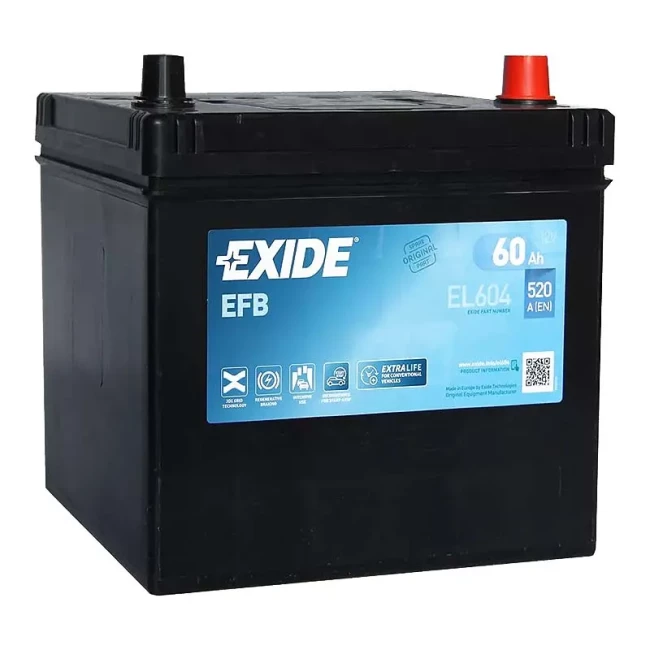 Автомобільний акумулятор EXIDE EFB 6СТ-60Ah Start-Stop АзЕ (EL604)