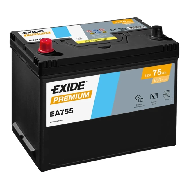 Автомобільний акумулятор EXIDE Premium 6СТ-75Ah Asia Аз (EA755) Автомобільний акумулятор EXIDE Premium 6СТ-75Ah Asia Аз (EA755)